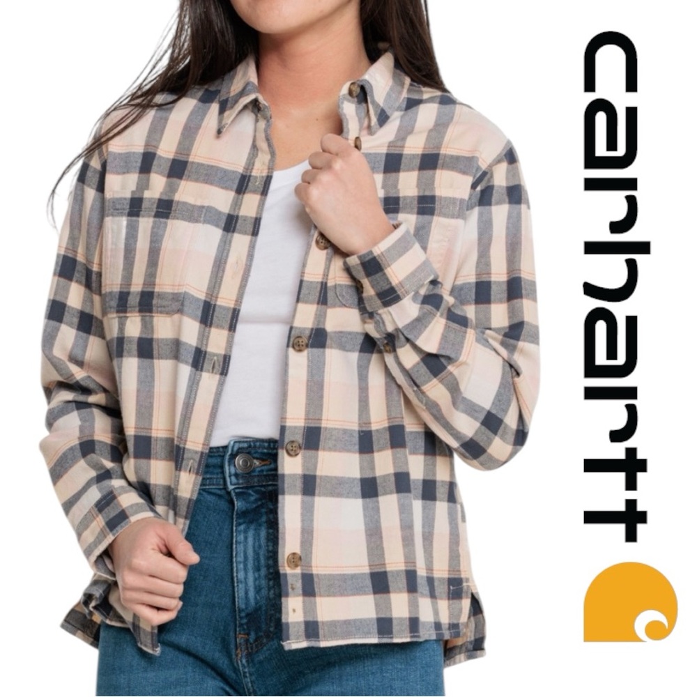 Carhartt 104972 Rugged Flex Flannel Button Up Long Sleeve Shirt Size XL